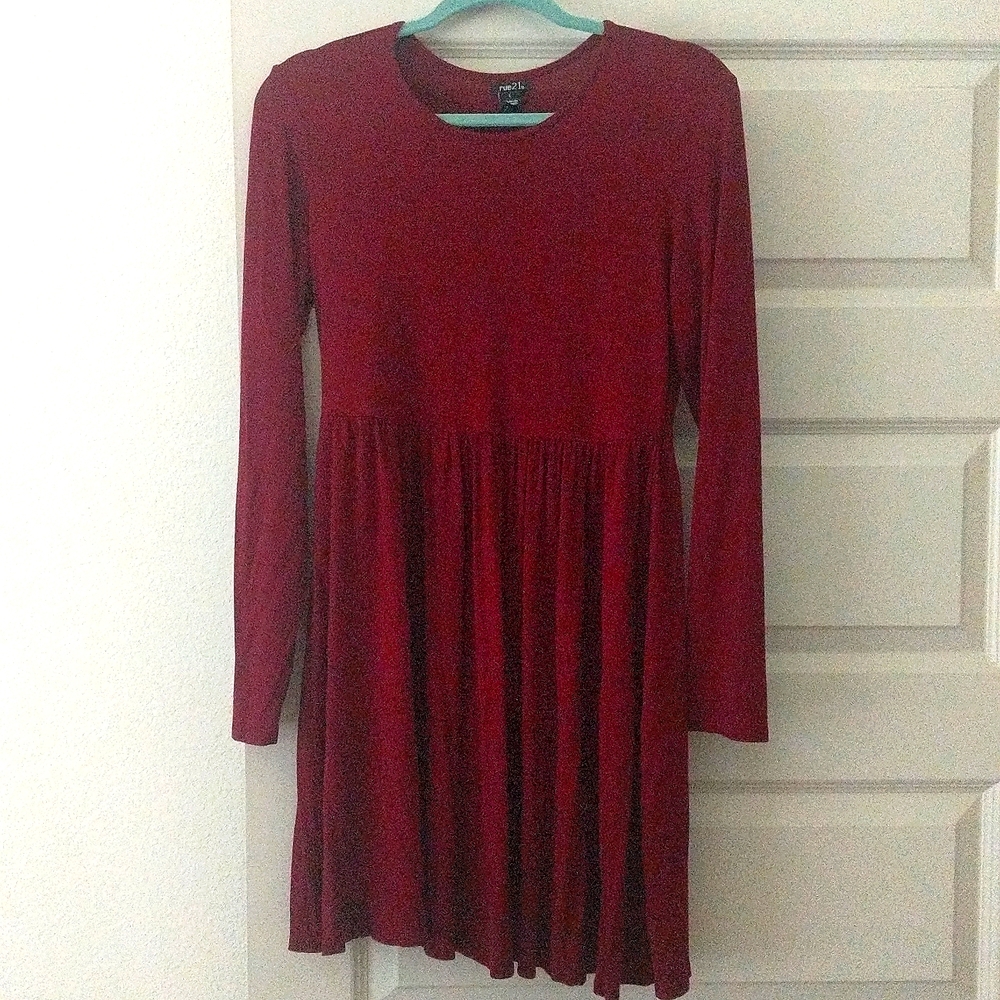 Long Sleeve Garnet Dress, Large